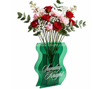 Custom wavy acrylic home decor flower vase AHK-152