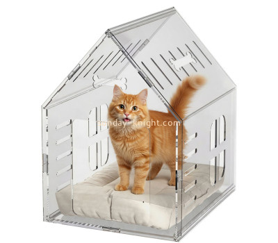 Custom acrylic house shape cat bed cage PCK-228
