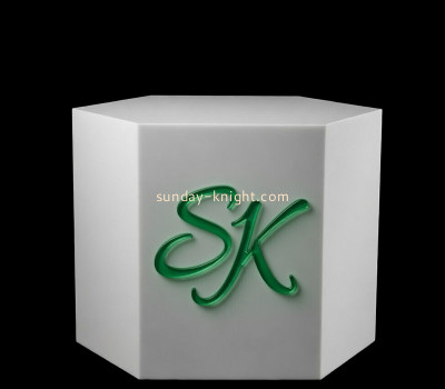 Custom hexagon acrylic display plinth ODK-1267