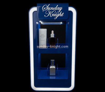 Custom acrylic 2 tiers skincare perfume LED display cabinet EDK-170