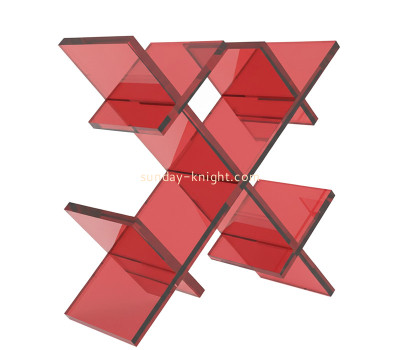 Custom acrylic lattice freestanding 5 bottle wine holder WDK-320