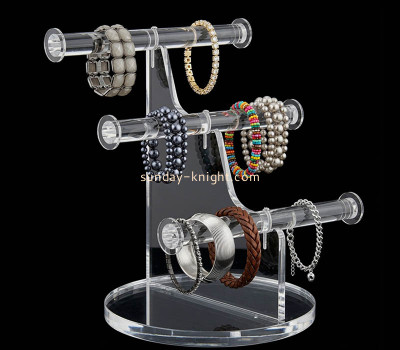 Custom acrylic 3 tiers T bar bracelet display stands JDK-818