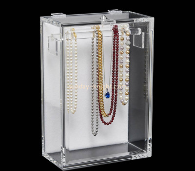 Custom acrylic locking necklace display box JDK-819