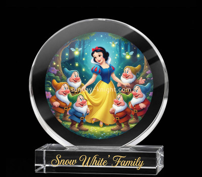 Custom round plexiglass picture frame with printing base APK-159