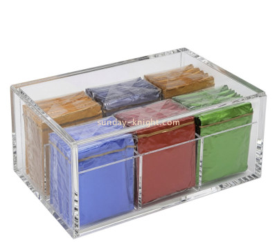 Custom acrylic tea bag storage box with lid AHK-154