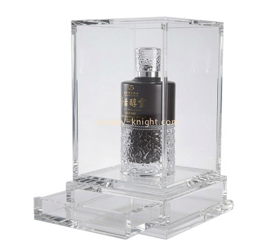 Custom acrylic wine display box with drawer base DBK-1531