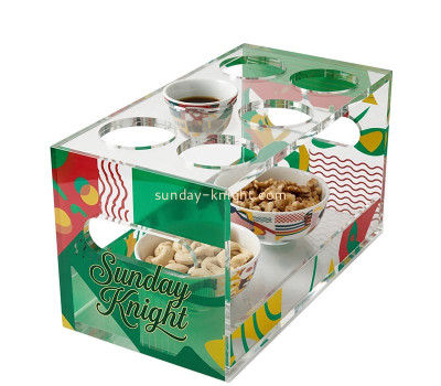 Custom acrylic luxury 2 tiers coffee cup serving tray STK-399-