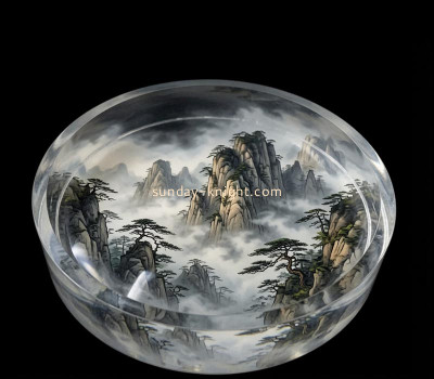 Custom round acrylic catchall candy dish block CAK-443