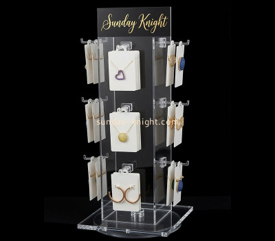 Custom acrylic rotating 4 sided jewelry display rack JDK-822