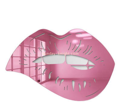 Custom lip shaped acrylic wall mirror stickers MAK-203