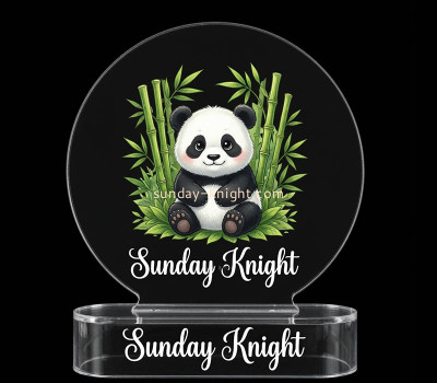 Custom acrylic round printing photo frame with base APK-164
