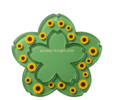 Custom flower shape acrylic coffee cup mat HCK-305