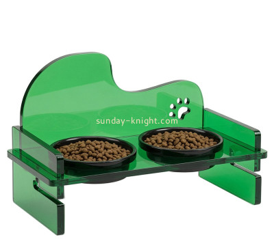 Custom acrylic elevated pet feeder holder stand PCK-233