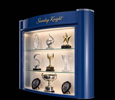 Custom acrylic trophies collectible illuminated showcase EDK-180