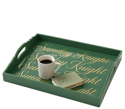 Custom acrylic coffee serving tray with handles STK-402