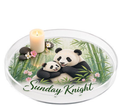 Custom round acrylic home decor tray STK-403