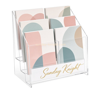 Custom acrylic 6 pockets brochures stand holder BHK-961