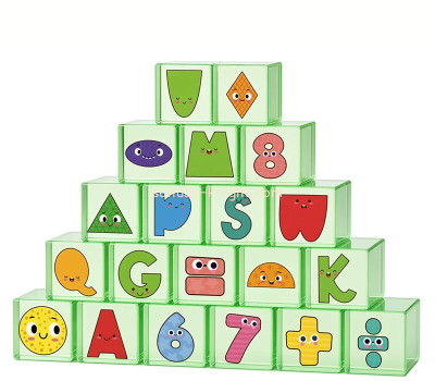 Custom acrylic kids toys photo blocks ABK-335