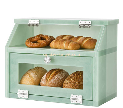 Custom acrylic 2 tiers bread display case FSK-320