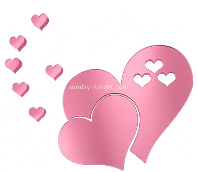 Custom acrylic wall decor heart mirror stickers MAK-206