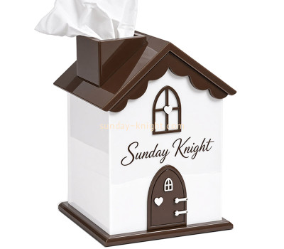 Custom farm house shaped acrylic tissue box HCK-307