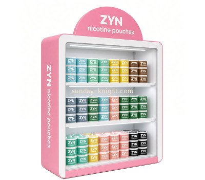 Custom acrylic countertop ZYN nicotine pouches display cabinet DBK-1539