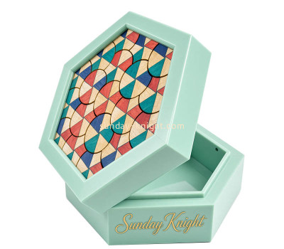 Custom hexagon acrylic gift box DBK-1541