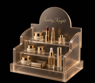 Custom acrylic 3 tiers skincare makeup display stand rack MDK-600