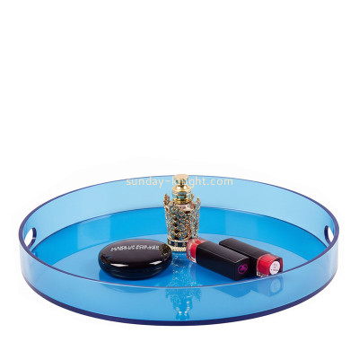 Custom acrylic round makeup organizer tray STK-374