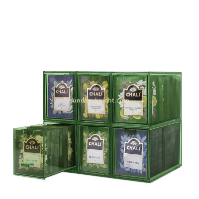 Custom acrylic Tea Bag 6 stackable drawers organizers FSK-292