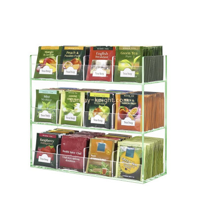 Custom acrylic countertop tea bag 3 tiers display holders FSK-296