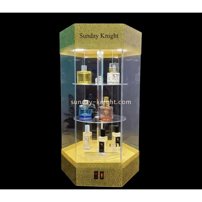 Custom hexagon acrylic perfume LED display cabinet EDK-161