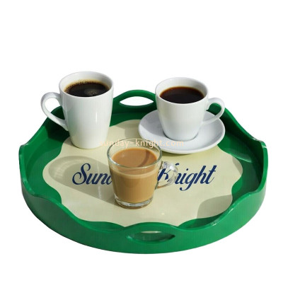 Custom acrylic round coffee serving tray STK-391