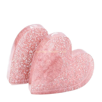 Custom acrylic heart shaped paperweight block ABK-321