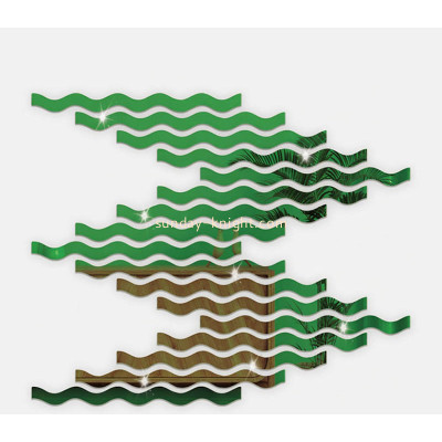 Custom acrylic wall DIY wave shape mirror stickers MAK-195