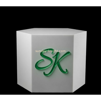Custom hexagon acrylic display plinth ODK-1267