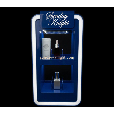 Custom acrylic 2 tiers skincare perfume LED display cabinet EDK-170