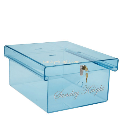 Custom acrylic lockable display storage box DBK-1528