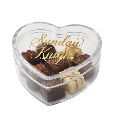 Custom acrylic heart shaped chocolate dry food gift box FSK-312