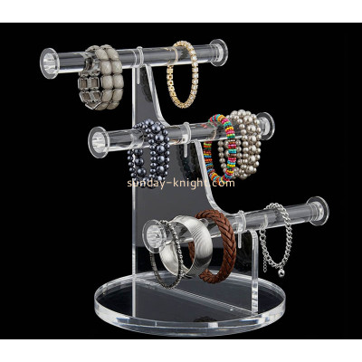 Custom acrylic 3 tiers T bar bracelet display stands JDK-818