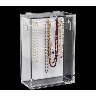 Custom acrylic locking necklace display box JDK-819