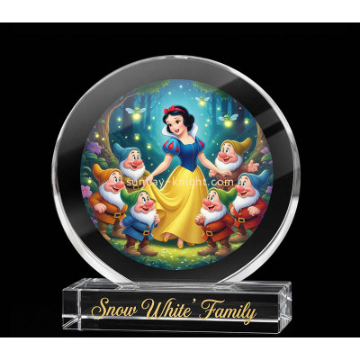 Custom round plexiglass picture frame with printing base APK-159