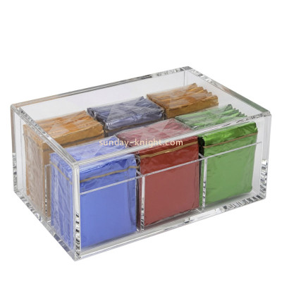 Custom acrylic tea bag storage box with lid AHK-154