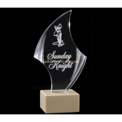 Custom acrylic award trophy with block base ATK-164