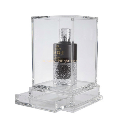 Custom acrylic wine display box with drawer base DBK-1531
