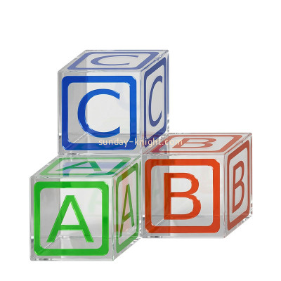 Custom acrylic children playing game letter blocks ABK-331