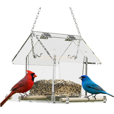 Custom house shaped acrylic hanging birds feeder AFK-449