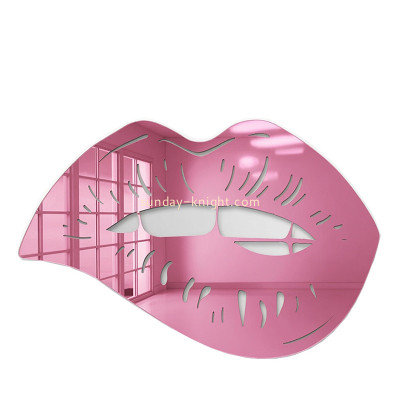 Custom lip shaped acrylic wall mirror stickers MAK-203