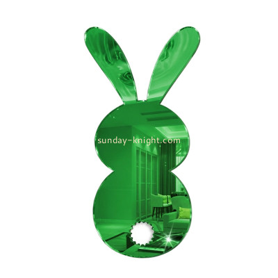 Custom rabbit shaped acrylic wall 3D mirror sticker MAK-204