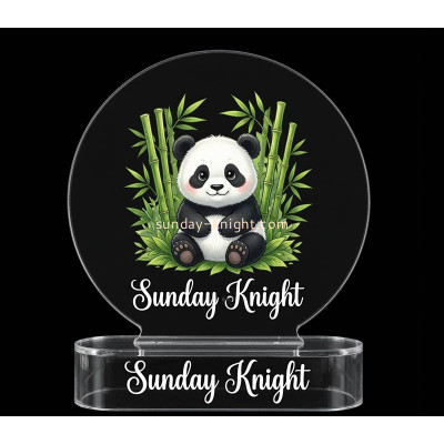 Custom acrylic round printing photo frame with base APK-164